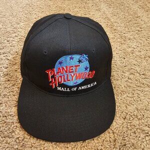 Vtg 90s Planet Hollywood Mall of America Hat Snapback Cap Made in USA OSFA